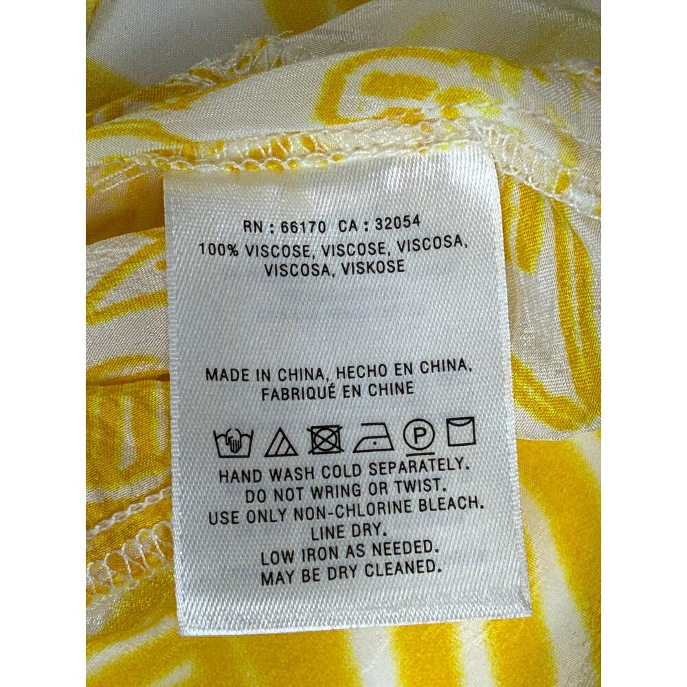 Anthropologie Lilka Nadiya kaftan dress Sz M bright yellow tropical floral print - Picture 8 of 11